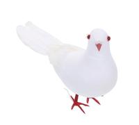 POPETPOP Colombe Décorative Factice Réaliste en Mousse Petite Statue Blanche pour Décoration de Jardin Ornement Pigeon Élégant pour Intérieur et Extérieur Accessoire Déco Jardin