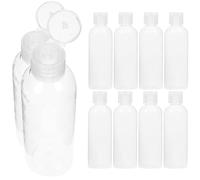 POPETPOP Contenants de Voyage pour Articles de Toilette en Plastique PET 100 Ml Lot de 10, Flacons Transparents Compressibles, Rechargeables, pour Voyages d'Affaires, Camping et Week-Ends