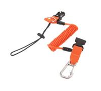 POPETPOP Cordon de Plongée pour Appareil Photo Longe Spiralée en Acier Inoxydable Clip à Dégagement Rapide Orange pour Caméras et Outils Plongée sous-Marine