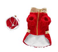 POPETPOP Costume pour Animal de Compagnie en Acrylique Rouge Taille M Vêtements Amusants pour Mini-Chien Chapeau Décoratif D’Halloween et Noël pour Fêtes et Maison