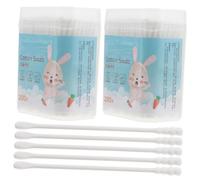POPETPOP Cotons-Tiges pour Bébé 400 Cotons-Tiges Embouts en Coton Doux Nettoyage des Oreilles, Nez et Contour des Yeux Double Inclinaison Spécialement Conçu pour Nourrissons