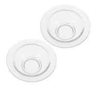 POPETPOP Coupelle de Rechange en Verre Transparent 9,5 Cm pour Chauffe-Cire, Lot de 2 Pièces, Chauffage Uniforme et Entretien Facile pour Aromathérapie à Domicile