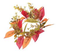 POPETPOP Couronne à d'automne Décorative Bougies de Feuilles D'érable en Plastique et Tissu, Légère et Facile Placer de Thanksgiving pour Table