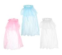 POPETPOP Couronne de Fleurs Cheveux 3pcs avec Voile en Tissus, Confortable et Facile à Porter, Accessoire de Mariage pour Fille de Fleurs Lors de Bals et Performances