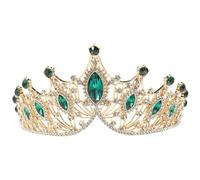 POPETPOP Couronne de Mariée en Alliage Vert Style Baroque Élégant, Décoration de Tête Délicate pour Festival et Représentation Scène