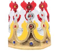 POPETPOP Couronne de Prince pour garçon 3 pièces : Coiffe de Costume de Roi pour Jeu de rôle - Mini Chapeau de Roi pour Enfants - Couronne ornée de Bijoux pour Halloween, Carnaval, pièces de