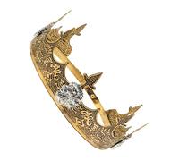 POPETPOP Couronne de Prince Vintage Alliage pour Homme Accessoire Noble de Roi pour Costume Médiéval et Cosplay Royal