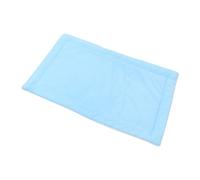 POPETPOP Coussin Chaud pour Chien et Chat Taille L, Tapis de Couchage Anti-Froid en Tissu Peluche Bleu, Couverture Portable pour Cage et Canapé, Tapis de Repos Confortable pour Animaux