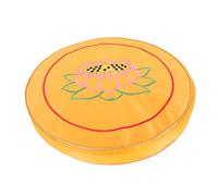 POPETPOP Coussin de Contemplation Rond Confortable et Portable en Tissu et Laine Perle Jaune pour Chants Religieux et Décoration Intérieure