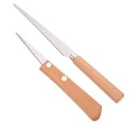 POPETPOP Couteaux à Modeler en Acier Inoxydable Manche Bois, Lot de 2, Outils de Sculpture et Finition pour Terre Glaise et Figurines