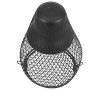 POPETPOP Couvercle de Lampe Chauffante en Fer Noir pour Cage à Oiseaux et Terrarium, Protection Pratique Anti-brûlure Adaptée pour Lampe E27, Accessoire Essentiel pour Perroquets