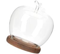 POPETPOP Couvercle en Verre Créatif pour Figurines et Micro-paysages, Protection Stable Base Plate, Design Fleur Éternelle Vivant pour Décoration Saint-Valentin