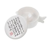 POPETPOP Couvercle Plaque D'encre Portable et Légère, pour Calligraphie Chinoise Pierre à Broyer L'encre Accessoire D'écriture Traditionnel en Céramique Blanche pour Peinture et Peinture