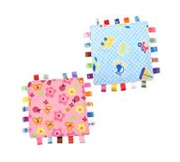 POPETPOP Couverture De Sécurité Bébé 2pcs, Doudou Pratique, Taille Petite, Peluche Douce, Coloris Motifs Fleur Et Avion, Compagnon De Sommeil Pour -né, Adapté Aux Nourrissons