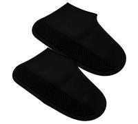 POPETPOP Couvre Chaussures Pluie Silicone Antidérapant Unisexe Protection Résistante à Usure Imperméable pour Chaussures Adapté pour Adultes et Garçon Fille Noir