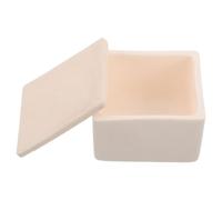 POPETPOP Creuset Forme Bateau ou Demi-circulaire en Oxyde D'aluminium avec Couvercle sans Contamination, Facile à Nettoyer, pour Travaux Analytiques et Préparatoires