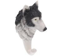 POPETPOP Crochet Mural Décoratif en Résine de Loup Unique, Robuste et Gain de Place, pour Décoration Murale Intérieure et Rangement Pratique