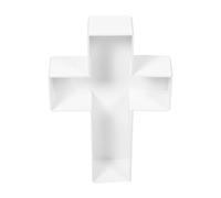 POPETPOP Croix Latine Blanche en Panneau Mousse Base Précoupée Insérable, Surface Mate Élégante, Haute Résistance pour Décoration D'événements D'église et Baptêmes