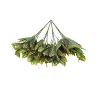 POPETPOP Croton Artificiel 4 Tiges 7 Bouquets Dorés Feuilles Changeantes Décorations Intérieures Extérieures Plantes Tropicales Artificielles pour Terrarium et Jardin Intérieur