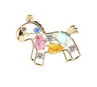 POPETPOP Crystal Horse Brooch Pin: Small Copper Animal lapel Pin - Western Cowgirl Equestrian Jewelry - Sparkly Bridal Wedding Bling Accessory for Hat Scarf Bag