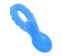 POPETPOP Cuillère Adaptative en Silicone Bleu Légère Manche Rond Flexible et Design Sécurité Renforcée pour Personnes Âgées en Centres Psychiatriques ou Prisons