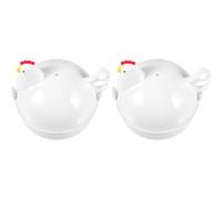 POPETPOP Cuiseur à Œufs Micro-ondes D'œuf 2pcs, Résistant Chaleur, Facile à Utiliser, en Plastique et Métal, Cuisine Quotidienne