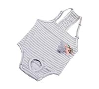 POPETPOP Culotte Hygiénique pour Chiennes avec Bretelles Couches Réutilisables Et Confortables Gris Élégante pour Chiens Femelles Lavable Et