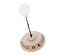 POPETPOP de Chat drôle de Nourriture manquante Jouets de Balle Jouets de Fuite de Nourriture Accessoire pour Chat Chien Qui fuit de la Nourriture mâchonnet en Bois Khaki