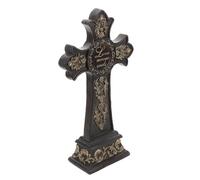POPETPOP Décoration De Croix en Résine Occidentale : Croix De Foi Chrétienne - Ornement De Crucifix De Table - Ornement De Crucifix Debout À Collectionner