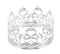 POPETPOP Décoration de Gâteau de Couronne Argentée en Fer Élégante pour Célébrations et Événements Spéciaux, Mini Couronne Princesse pour Gâteau d'anniversaire