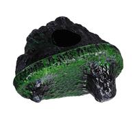 POPETPOP Décoration Flottante pour Aquarium en ABS Imitation Pierre Synthétique Cachette Grotte pour Poissons Île Artificielle Légère et Résistante pour Aquarium Betta et Décor