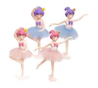 POPETPOP Décoration Gâteau Anniversaire Princesse 4 Figurines de Danseuse en Pvc, Création Artistique Ambiance Chaleureuse et Festive la Maison