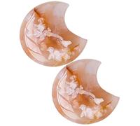 POPETPOP Décorations de Table en Pierre de Cristal Naturel de Lune 2 Pièces, Mini Ornement Pierre 4,5-5,5 CM, Décor Intérieur Chic pour Maison et Bureau