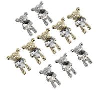 POPETPOP Décorations pour Ongles Ours Métal 40 Pièces Petit Format DIY Nail Art Fêtes Anniversaire Mariée Patchs Manucure Accessoires