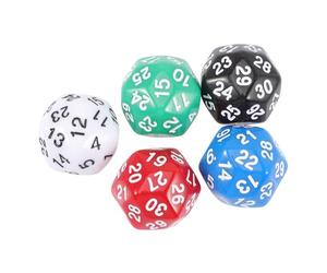 POPETPOP Dés à 30 Faces Numériques en Acrylique Multicolore pour Joueurs Adultes Et Garçon Et Filles, Lot De 5, Accessoires De Jeu Éducatifs pour Soirées, Jeux De Société Et Fêtes Family-Friendly