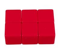 POPETPOP Dés Vierges Inscriptibles en Plastique Rouge Lot de 6 pour Jeux de Mots et Activités Pédagogiques en Classe la Maison 33 MM