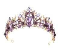 POPETPOP Diadème de Mariée Violet en Alliage de Zinc Léger Strass et Cristal, Accessoire Cheveux Élégant pour Mariage et Occasions Spéciales