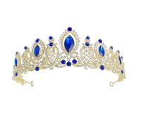 POPETPOP Diadème Élégant pour Mariée en Alliage de Zinc et Cristal Bleu, Accessoire de Cheveux Scintillant pour Fêtes et Mariages, Ornement Distinctif et Raffiné