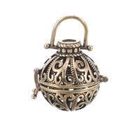POPETPOP Diffuseur D'arômes en Laiton Massif, Pendentif Boule Parfumée Sculptée, Diffuseur D’air pour Huiles Essentielles, Accessoire Suspendu Vintage pour Voiture et Maison, 1 Pièce