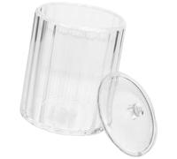 POPETPOP Distributeur de Cotons-tiges Transparent en Acrylique, Boîte Compacte pour Rangement de Cotons et Petits Accessoires, Organisateur Pratique pour Salle de Bain et Commode, Petite