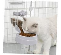 POPETPOP Distributeur de Nourriture Suspendu pour Animaux Bol Renversement Gris Mangeoire Surélevée pour Chien et Chat Pratique et Fraîcheur Préservée