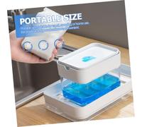 POPETPOP Distributeur de Savon pour Évier avec Éponge Set de Cuisine Pratique et Portable Doseur à Pression Transparent pour Liquide Vaisselle et Rangement Organisé