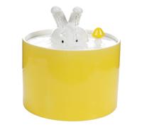 POPETPOP Distributeur Eau pour Animaux Céramique avec Filtre Intelligent USB Fontaine Potable pour Chats Chiens et Capacité Élevée Design Pratique et Blanc et Jaune