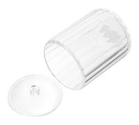 POPETPOP Distributeur Transparent pour Cotons-tiges avec Couvercle, Petit Organisateur Compact en Acrylique, Boîte de Rangement Résistante et Légère, pour Salle de Bain, Bureau et Chambre