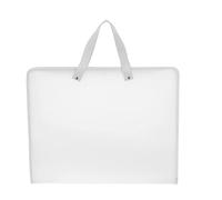 POPETPOP Dossier Portfolio pour Œuvres d'art 8k, Sacoche à Documents Portable Blanc, Matériau PP Épais Imperméable, Grosse Capacité Poignée, Organisateur de Rangement pour Fournitures