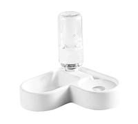POPETPOP Double Récipient en Plastique pour Chien Et Chat Forme De Cœur Antidérapante Réglable Angle pour Boire De l'eau Et Manger