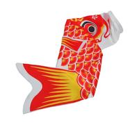 POPETPOP Drapeau de Carpe à Banderole, Drapeau de Poisson de Jardin, Manche à Air de Carpe, 100cm, Tissu Rouge, Décoration Suspendue pour Sushi Bar, Ambiance Japonaise Traditionnelle,