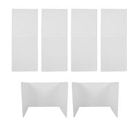 POPETPOP Écran de Confidentialité Lot de 6 Pièces en Plastique Blanc Panneau Robuste et Pliable en 3 Volets pour Bureau Scolaire pour Environnements D'examen et Enseignement