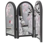 POPETPOP Écran Pliant de Bureau Mini Paravent de Table Style Chinois Rétro, Panneau Miroir Réfléchissant, PVC Mousse et Acrylique, 33,2x23x1cm, Pliable, Portable, pour Chambre Étudiante
