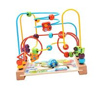POPETPOP Éducatif Bois pour Garçon Fille Labyrinthe de Perles Rondes Jeu Sensoriel pour Motricité Fine et Coordination Main Cadeau Anniversaire pour Garçon et Fille